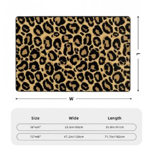 Jbofyee Brown Leopard Texture Area Rug Non-Slip Soft Microfiber Washable Inside Floor Mats Throw Rugs Carpet for Living Room Bedroom Office Dorm Home Decor, 36x24 Mat