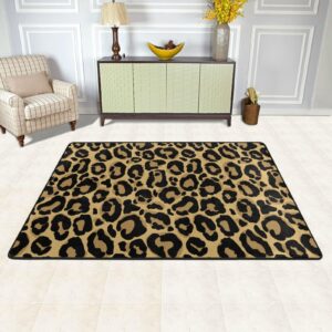 Jbofyee Brown Leopard Texture Area Rug Non-Slip Soft Microfiber Washable Inside Floor Mats Throw Rugs Carpet for Living Room Bedroom Office Dorm Home Decor, 36x24 Mat