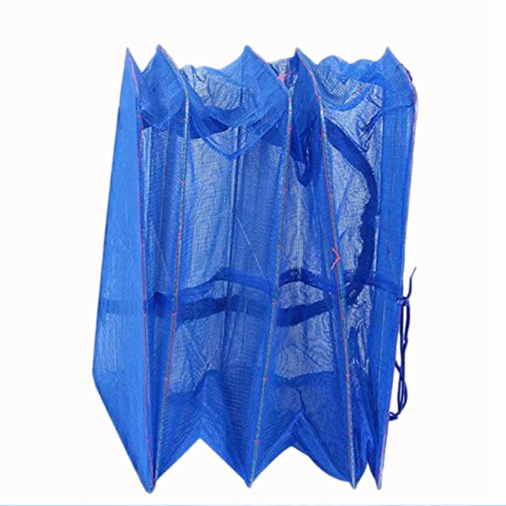 KTELI 2Pcs Foldable 4 Layers Drying Rack for Vegetable Fish Dishes Mesh Hanging Drying Net Hanging,Natural Way to Dry Food, Blue