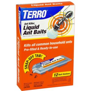 T300B Liquid Ant Killer - 12 Bait Stations, Effective Indoor & Outdoor Ant Control, Safe for Pets, Quick Results + Create Sticker