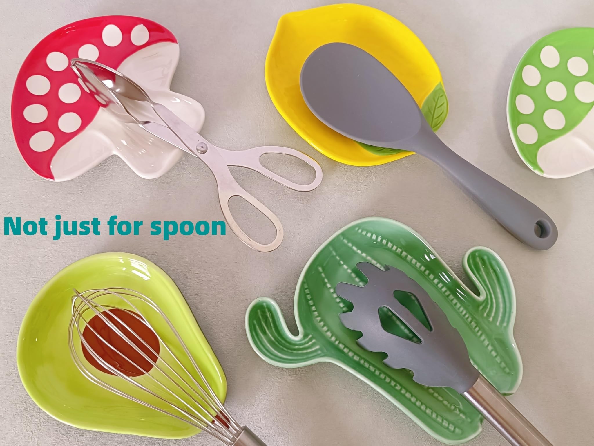 Ceramic Spoon Rest for Stove Top, Cute Spoon Rest for Kitchen Counter, Cooking Spoon Holder for Kitchen Counter, Utensil Rest for Spoon Spatula Ladle or Tong (Yellow Lemon)