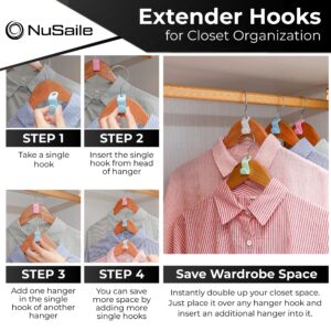 NuSaile Clothes Hanger Connector Hooks - Cascading Hanger Hooks Extensions for Clothes - Sturdy Plastic Hanger Extender Hooks for Closet Organization - Closet Hanger Organizers - 100pc Black