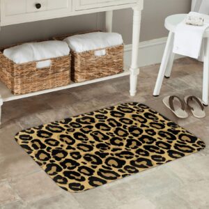 Jbofyee Brown Leopard Texture Area Rug Non-Slip Soft Microfiber Washable Inside Floor Mats Throw Rugs Carpet for Living Room Bedroom Office Dorm Home Decor, 36x24 Mat