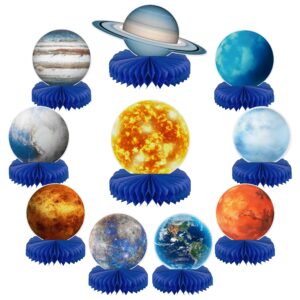 10 pcs space solar system honeycomb centerpieces for tables | outer themed space party decorations | planet galaxy for kids birthday party | baby shower party favor party decor supplies