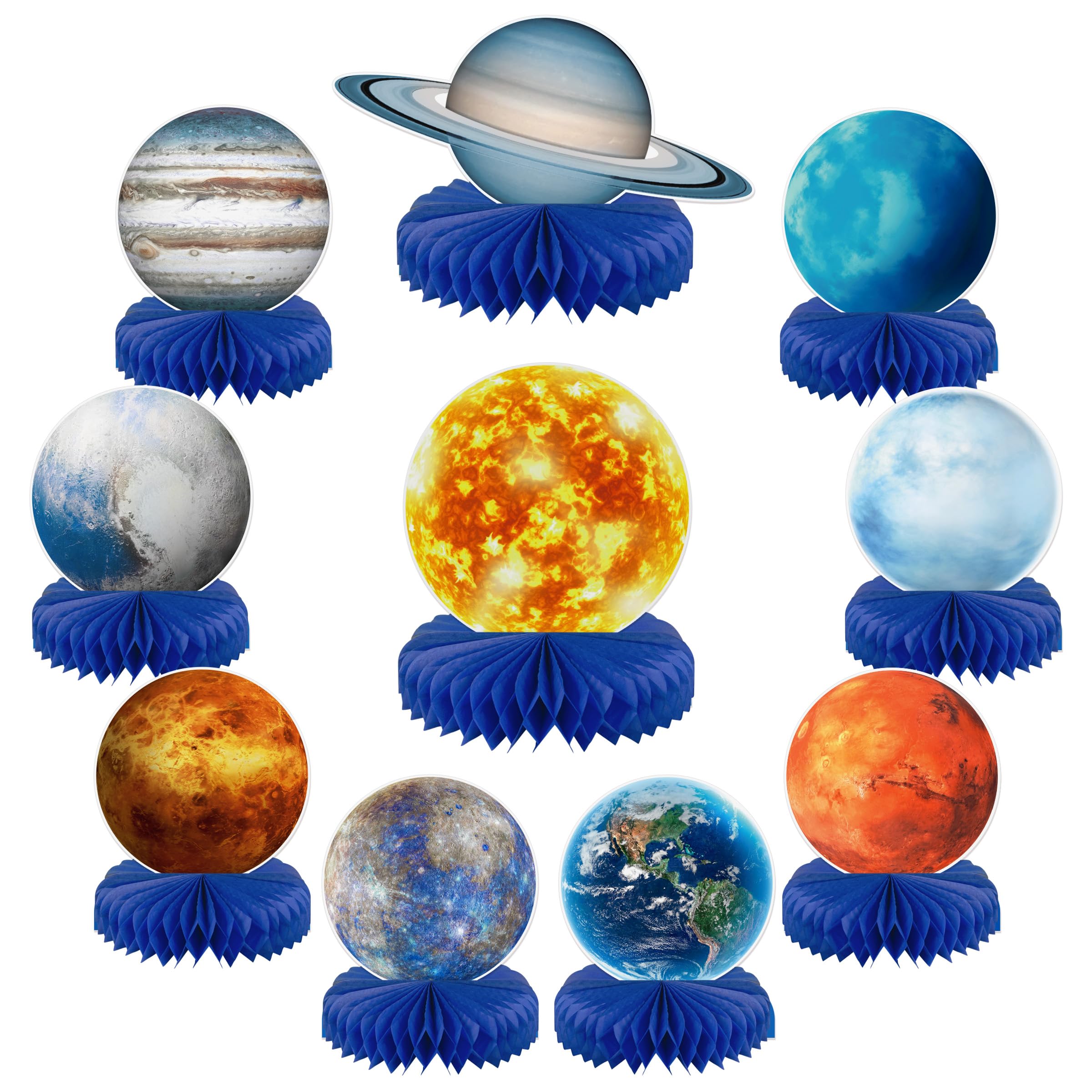 10 Pcs Space Solar System Honeycomb Centerpieces for Tables | Outer Themed Space Party Decorations | Planet Galaxy for Kids Birthday Party | Baby Shower Party Favor Party Decor Supplies