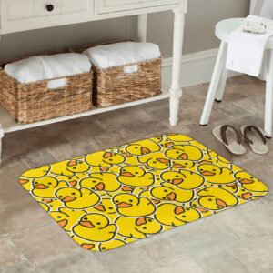 Jbofyee Cute Rubber Ducky Area Rug Non-Slip Soft Microfiber Washable Inside Floor Mats Yellow Cartoon Ducks Throw Rugs Carpet for Living Room Bedroom Office Dorm Home Decor, 36x24 Mat