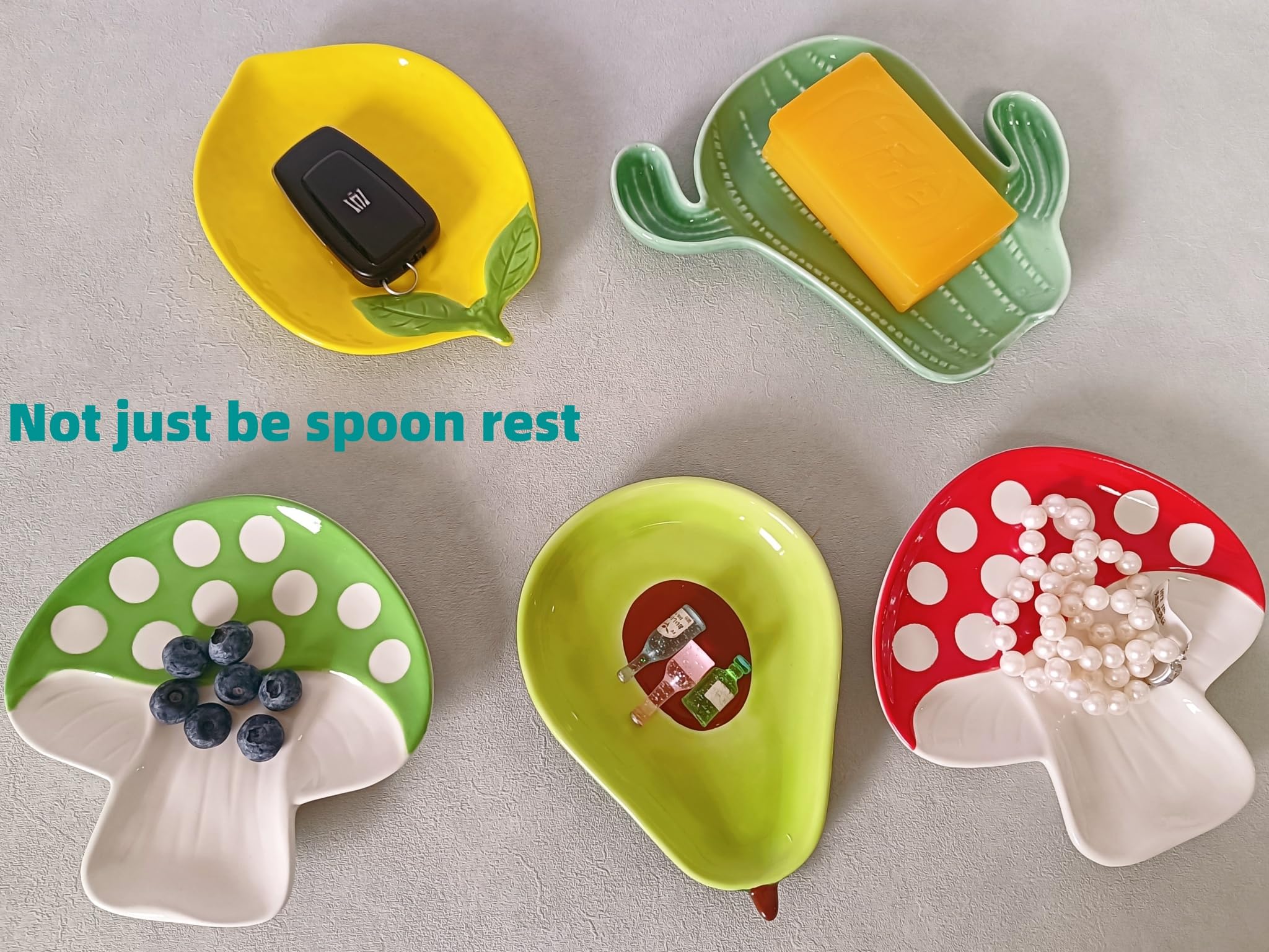 Ceramic Spoon Rest for Stove Top, Cute Spoon Rest for Kitchen Counter, Cooking Spoon Holder for Kitchen Counter, Utensil Rest for Spoon Spatula Ladle or Tong (Yellow Lemon)