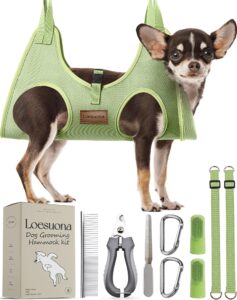 loesuona dog grooming hammock – for dogs cat grooming hammock,dog sling for nail trimming with dog nail clippers for small dogs,dog hammock for nail trim,dog hanging harness for nail trimming