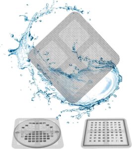 4" x 4" sink drain sticker, disposable shower drain cover hair catcher, shower drain hair catcher, bathroom, laundry, bathtub, kitchen, sink, for human and pet hair (a-50 pcs)