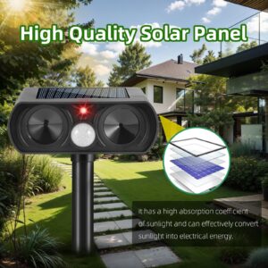 Ultrasonic Animal Repellent Outdoor Solar Animal Repeller with Motion Detection Waterproof Cat Deterrent Outdoor Deer Repellent Device for Fox Raccoon Rabbit Squirrel Skunk Repellent for Yard (4)