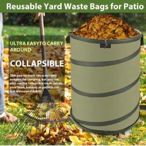 YUDI & GARDEN 45 Gallon-Collapsible Garden Bag,Collapsible Trash Can,Pop Up Trash Can,Collapsible Trash Can Camping,Pop Up Leaf Barrel,Reusable Yard Waste Bags for Patio,Leaf,Lawn,Camp