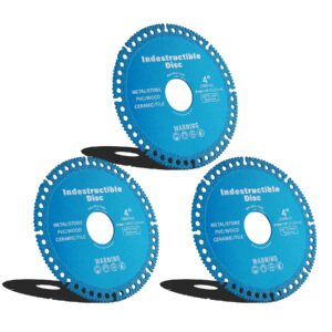 indestructible disc for angle grinder 4 inch with 7/8'' arbor hole, cut off wheel for ceramic/tile/metal/wood/stone 3pcs