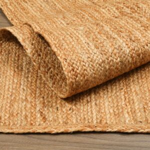 RIANGI Jute Rug Runner - 2x10 Runner Rug, Natural Fiber Hand Woven Rug for Kitchen, Bedroom Or Living Room - Boho Farmhouse Style 2X 10 Foot Runner Rug, Braided Design Area Rug for Floor Decor