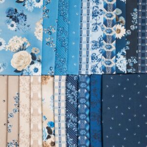 True Fabrics Bellflower Precut Fabric (Fat Quarter Bundle) - 20 pcs in 18" x 22" cuts