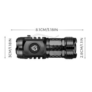 Flashlight With 5 Modes, Powerful Flashlights High Lumens With Eye Lens, Tactical Flashlight Waterproof, Adjustable Brightness Flash Light For Outdoor, Emergency, Led Mini Camping Lights (Silver)