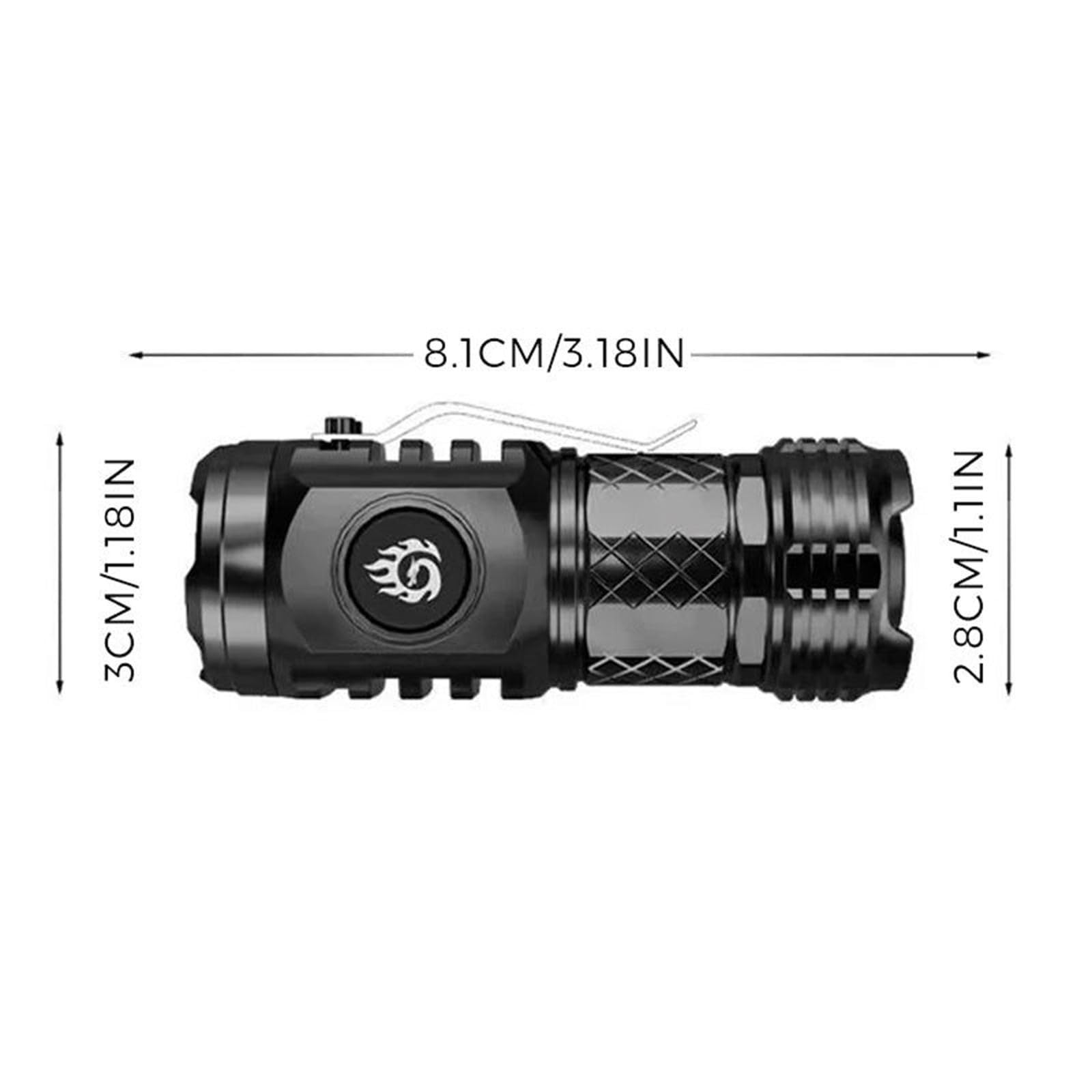 Flashlight With 5 Modes, Powerful Flashlights High Lumens With Eye Lens, Tactical Flashlight Waterproof, Adjustable Brightness Flash Light For Outdoor, Emergency, Led Mini Camping Lights (Silver)