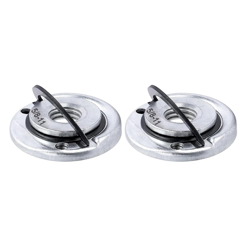 Saipe 2Pcs Angle Grinder Flange Nuts with 5/8-11 Inch Thread, Quick Change Grinder Flange Locking Nut Metal Angle Grinder Nut for Replacement/Fixing Cutting Discs