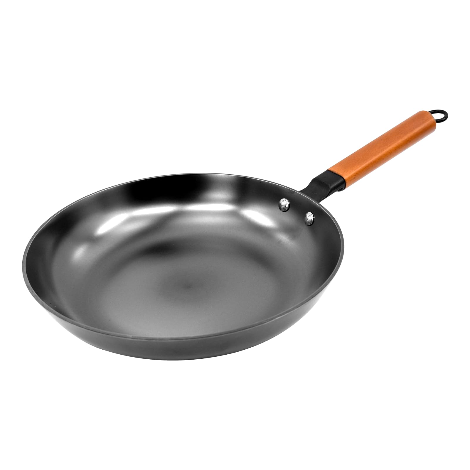 Cast Iron Frying Pan 11 Inch Nitriding Treatmentwith Wooden Handle Uncoated Process Frying Pan No Rust Healthy Cooking