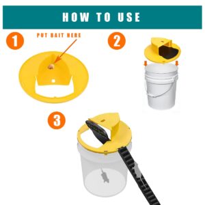 Tricess Mouse Trap Bucket (4-Pack), Rat Traps Indoor for Home, Humane Bucket Lid Mouse Traps for 5 Gallon Bucket, Auto Reset Multi Catch and Releases