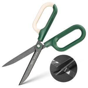 deli scissors, titanium non-stick scissor, stainless steel all purpose scissors for diy art and craft in office, school and home (green)