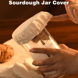 100% Linen Jar Covers, 5pcs Cloth Covers for Sourdough Starter Jars with Diameter of 3-4 Inch