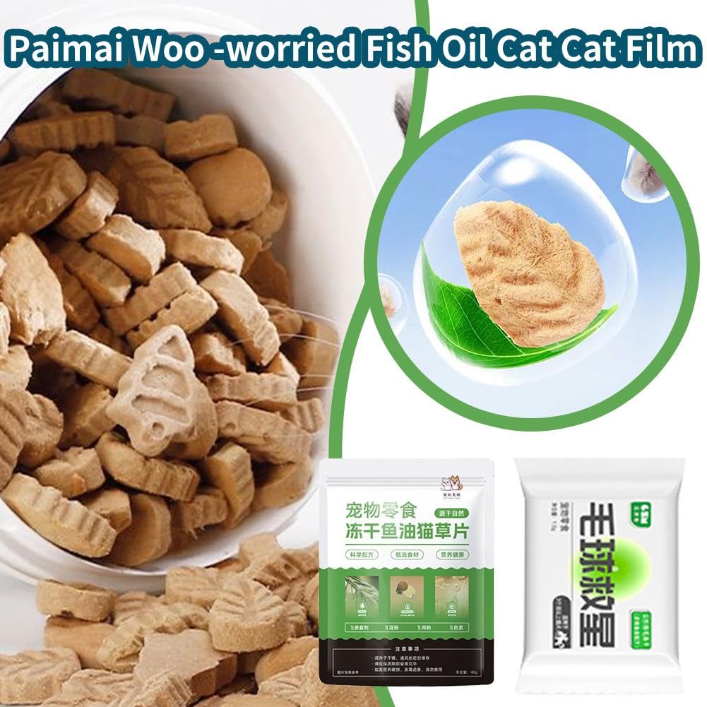 Generic Fish Oil for Cats,Fish Oil Cat Grass Tablets,Cat Hair Removal Cream,Cat Hair Removal and Molar Spruce Freeze-Dried Cat Snacks,Cat Dandruff Treatment,Cat Shedding Products, 10 Packs