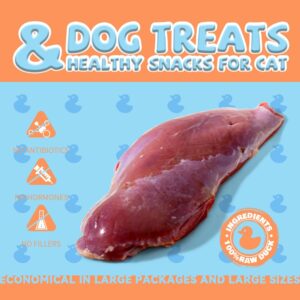 12oz Freeze Dried Duck Pet Treats, High Protein Freeze-Dried Pet Food for Dogs, Cats, Fresh Ingredient Snacks, 12 oz Bag, Rawhide Free&Grain Free