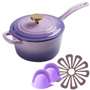 xgxoz cast iron skillet cast iron flat griddle pan non stick cookware and grill for casserole dish,3qt cast iron skillets grill frying pan breakfast pot,purple