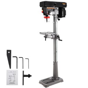 13 in floor drill press, 7.5 amp 120v, 288-3084 rpm variable speed cast iron bench drill press, 0-45° tilting worktable, tabletop drilling machine for wood metal