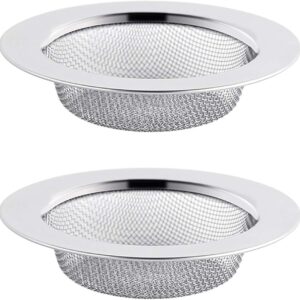 Generic 2 Pack Kitchen Sink Strainer, Stainless Steel Mesh Drainage Strainer, 7.5cm Drainage Strainer, Bathroom Sink Stopper, Hair Receiver for Kitchen Sink, Bathroom, Washbasin