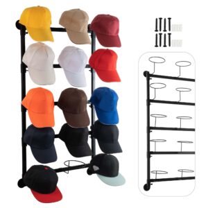 aqarea hat rack wall storage for closet: hat storage hanger wall mount for baseball - bedroom cap display organization - 5 layer