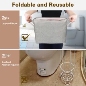 RvioMuqo Large Toilet Paper Storage Basket - Free Standing Holder for Mega Rolls, Bathroom Accessories Organizer, Grey, 1 Pack