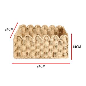 FLCPJGV Sundries Basket Laundry Basket Kithchen Tool Dirty Clothes Basket Storage Organizer for Snacks Sundries Pastries Drinks, 24x24x14CM