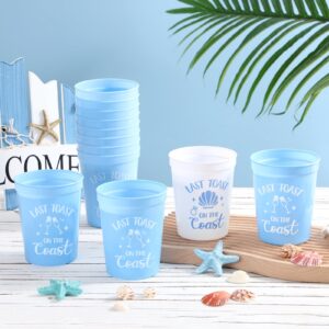 Tuitessine Last Toast On The Coasts Bachelorette Party Plastic Cups 12PCS Costal Stadium Cups Bridal Showers Party Favors Decorations Reusable Party Cups Supplies 16OZ