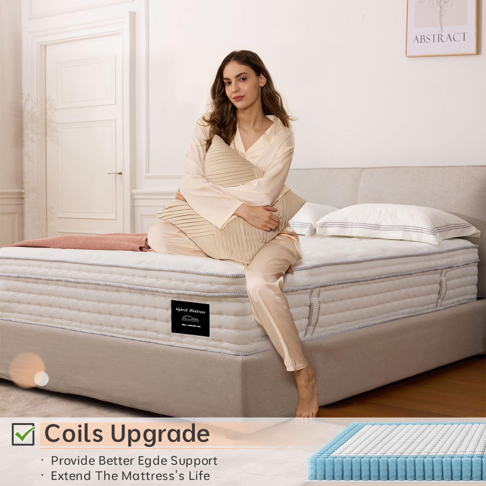 UniPon Twin Size Mattress, 10 Inch Twin Hybrid Mattress with Gel Memory Foam, Bed Mattress Extra Lumbar Support for Pressure Relief