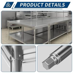 QFBXG NSF Commercial Stainless Steel Worktable - 24 x 30 Inches with Undershelf, Heavy Duty Prep Table for Restaurants, Homes, and Hotels - Ideal for Christmas Prep.