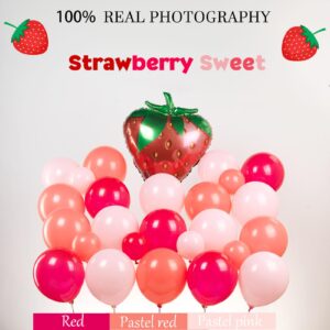 Yeewaka Strawberry balloon garland arch kit 130pcs Red Pink with Strawberry and Daisy mylar balloon for girl baby shower berryfirst 1st birthday Two sweet groovy theme Birthday decorations