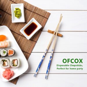 OFCOX Chopsticks Disposable, Disposable Chopsticks, Wooden Chopsticks, Bamboo Chopsticks, Premium Chop Sticks for Japanese Sushi and Chinese Dishes, Individually Wrapped, Solid No Splinter. 25 Pairs