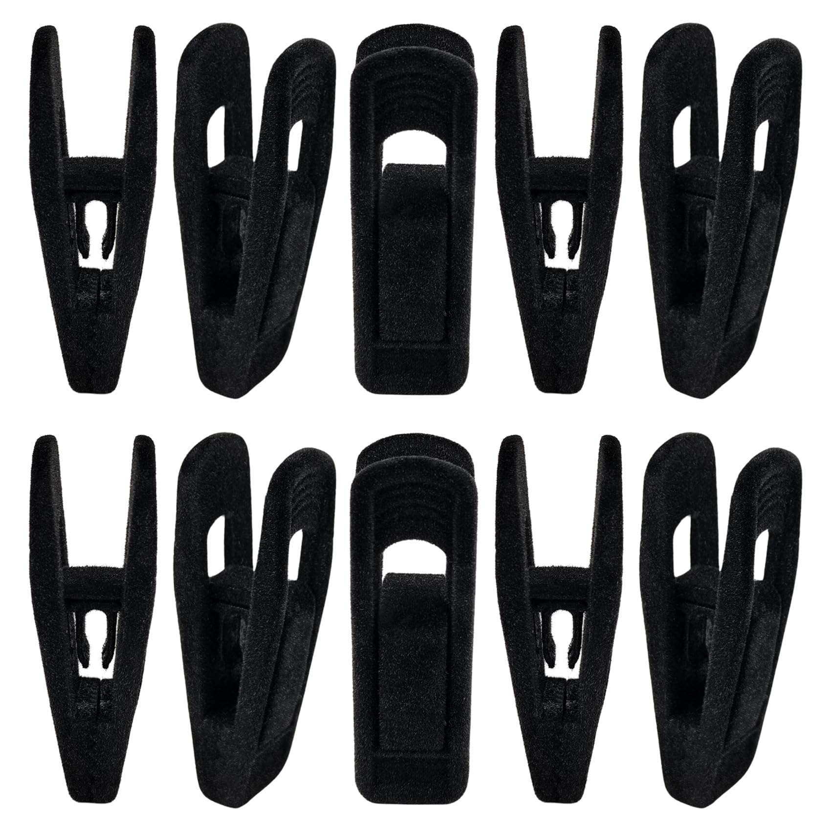 Generic WANGSHIQI Velvet Hangers Clips,10 Pack Black Pants Velvet Clips, Strong Finger Clips Perfect for Slim-line Clothes Velvet Hangers (10, Black), ZRYJ-01