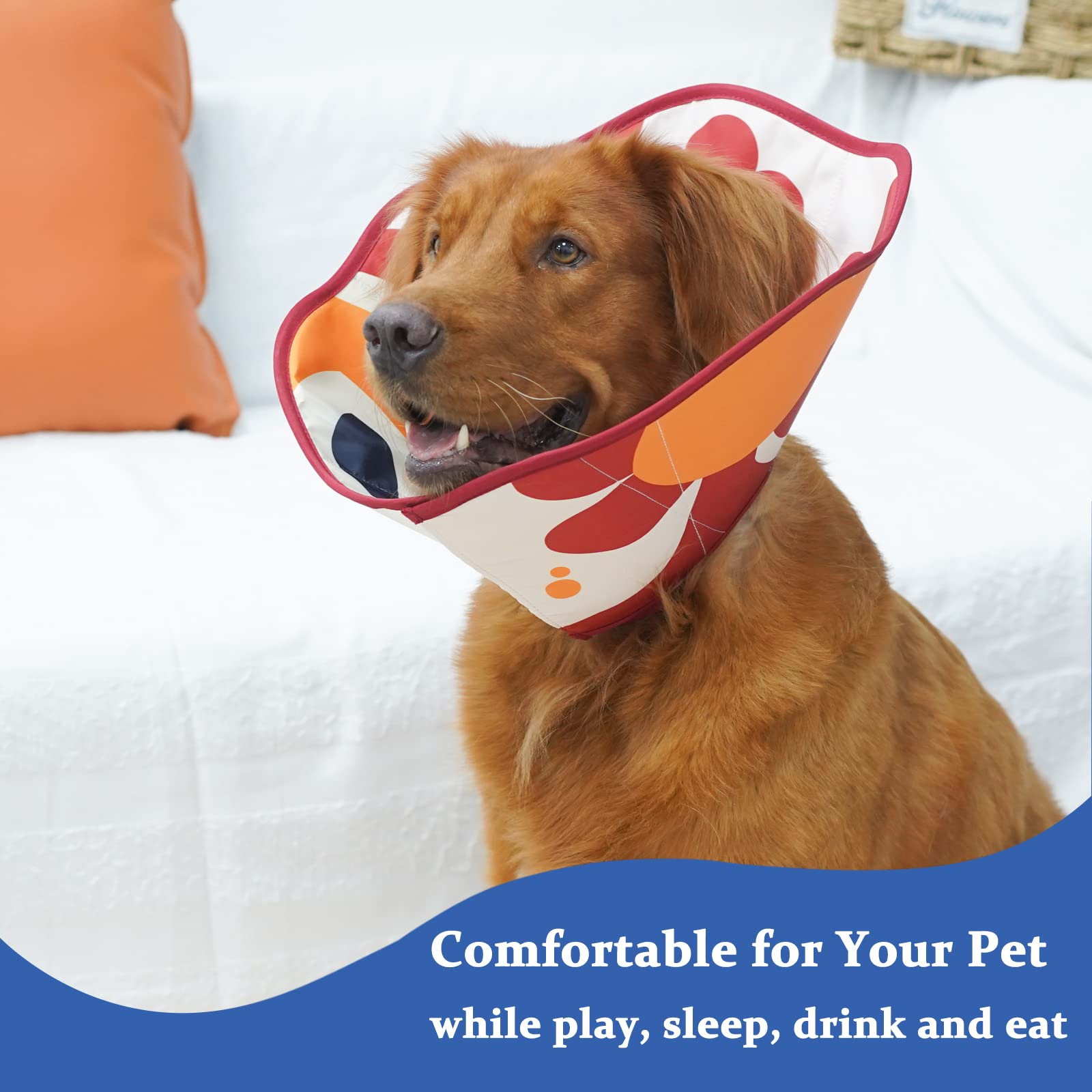 BARKLESS Soft Cone for Dogs, Comfortable E Collar for Dogs After Surgery to Stop Licking Scratching Biting, Soft Dog Cone for Large Medium Small Dogs, Adjustable Elizabethan Collar