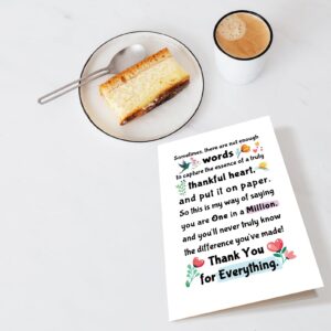 Chenive Lovely Thank You Card, Poem Thank You Card for Teacher Doctor Nurse, Appreciation Card for Friend Coworker Boss, Thank You for Everything