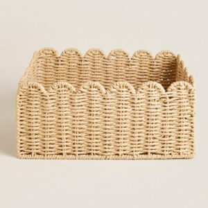 FLCPJGV Sundries Basket Laundry Basket Kithchen Tool Dirty Clothes Basket Storage Organizer for Snacks Sundries Pastries Drinks, 24x24x14CM