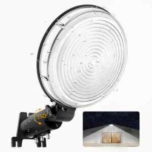 agrantop led barn light, 12000lm dusk to dawn outdoor lighting with photocell adjustable angle 100w 6500k daylight ip66 waterproof street light for barn/yard/garage/security