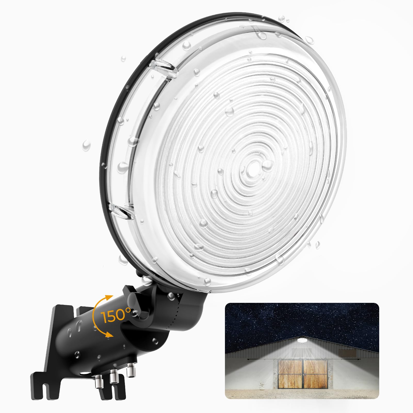 AGranTOP LED Barn Light, 12000LM Dusk to Dawn Outdoor Lighting with Photocell Adjustable Angle 100W 6500K Daylight IP66 Waterproof Street Light for Barn/Yard/Garage/Security