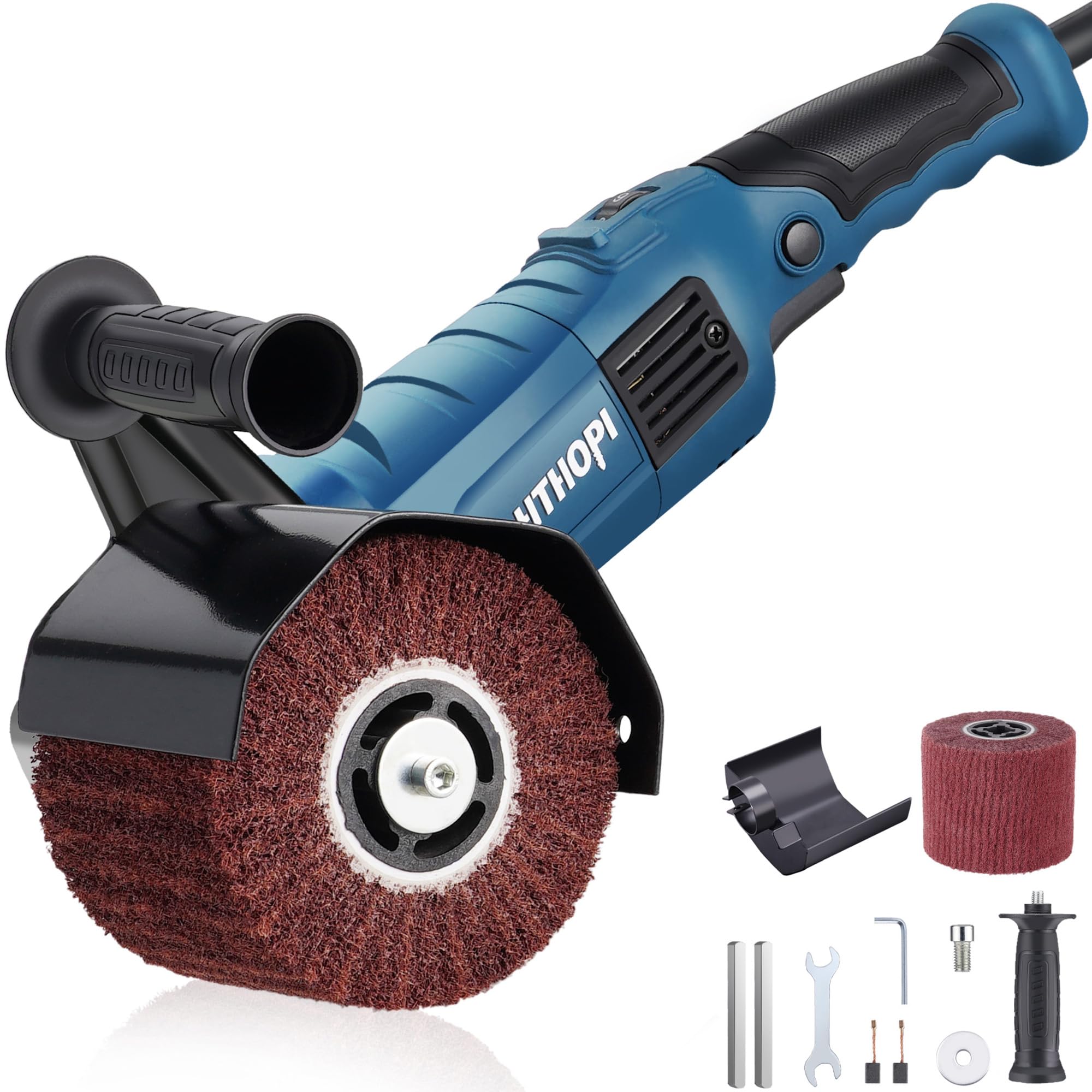 LDHTHOPI 1800W Burnishing Polishing Machine, 110V Handheld Electric Stainless Steel Polisher, 8 Variable Speed, 3100RPM for Metal, Stainless Steel, Wood