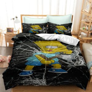 jewoss 3d printing bedding set simpsons 3 piece ultra soft 100% polyester duvet cover set includes 1 duvet cover and 2 pillowcases(twin), style2