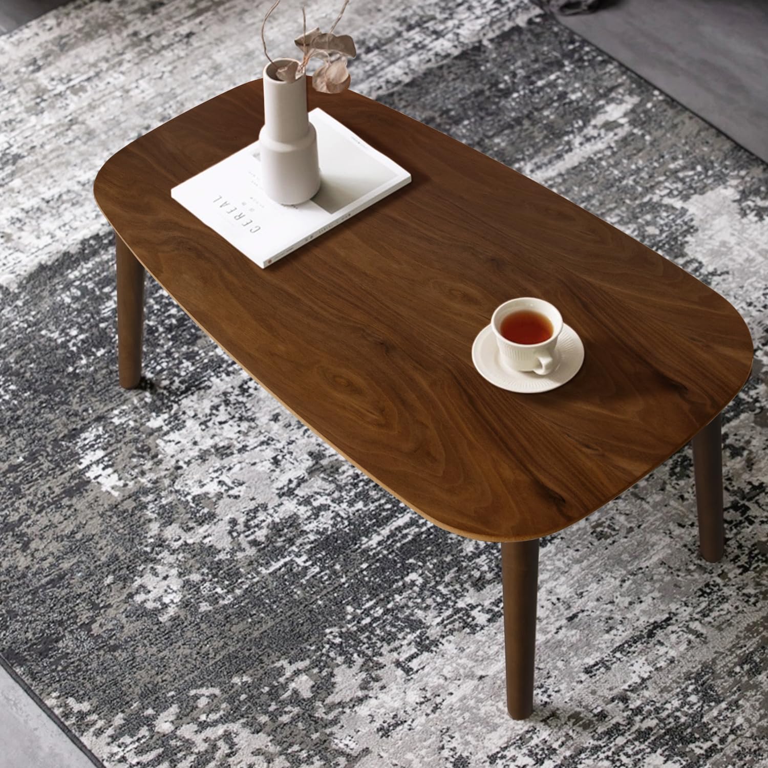 Wood Folding Coffee Table Space Saving Side Table