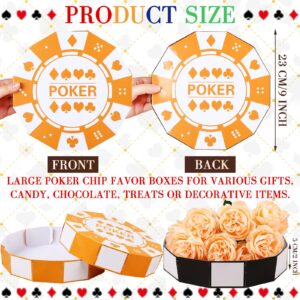 PullCrease 12 Pcs Large Poker Chip Favor Boxes 9 Inch Casino Themed Party Decorations Giant Chip Table Centerpiece for Game Night New Year Prom Casino Birthday Party Supplies