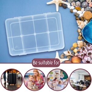 WYOMER 8 Grids Bead Organizers and Storage Box, Plastic Organizer Box with Removable Board Dividers, Box Organizer for Jewelry or Tackle Electronics Small Parts (1)