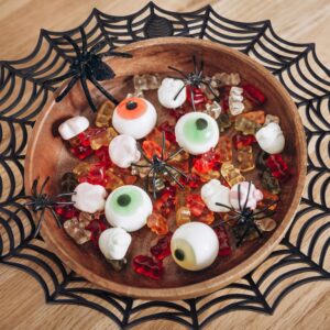 Watayo 10 Pcs Halloween Spider Web Placemats- 15 Inch Heat Insulation Halloween Placemats Spider Web Table Mats- Hollow Out Spiderweb Coasters Placemat for Dining Table Halloween Decoration